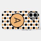 Monogramm Orange und Schwarz Case-Mate iPhone Hülle (Rückseite (Horizontal))