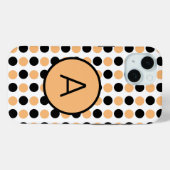 Monogramm Orange und Schwarz Case-Mate iPhone Hülle (Rückseite (Horizontal))