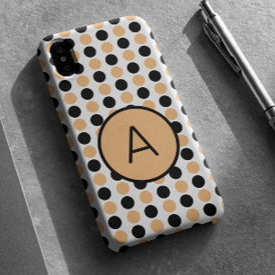 Monogramm Orange und Schwarz iPhone 16 Hülle