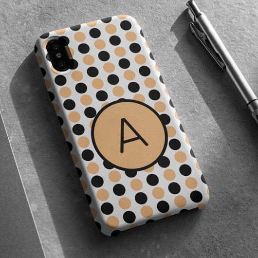Monogramm Orange und Schwarz Case-Mate iPhone Hülle
