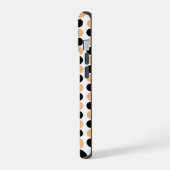 Monogramm Orange und Schwarz iPhone 15 Hülle (Linke Seite)