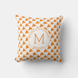 Monogramm Orange White Kissen