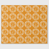 Monogramm Orange Wrapping Paper Geschenkpapier (Flach)