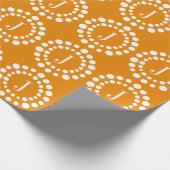 Monogramm Orange Wrapping Paper Geschenkpapier (Ecke)