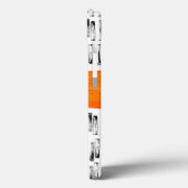 monogramm, orangefarbene, weiße und graue Muster Case-Mate iPhone Hülle (Rückseite / Links)