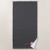 Monogramm orangefarbener Brief C graues Handtuch (Vorderseite)