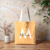 Monogramm-Orangenpfirsich Tasche