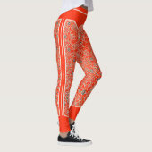 Monogramm Oriental Orange Red Arabesques Leggings (Rechts)