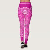 Monogramm Oriental Pink Arabesques Leggings (Rückseite)