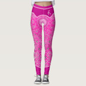 Monogramm Oriental Pink Arabesques Leggings (Vorderseite)
