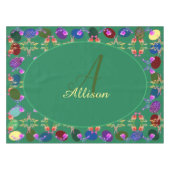 Monogramm Ostereier Rose Gemustert Tablette Tischdecke (Vorderseite (Horizontal))
