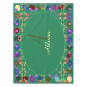 Monogramm Ostereier Rose Gemustert Tablette Tischdecke (Vorderseite)