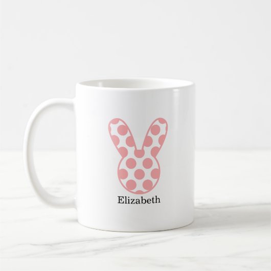 Monogramm Ostersonne mit rosa Punkten Kaffeetasse (Links)