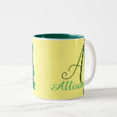 Monogramm Ostersonnengebäck & Eiergebäck Rose Gemu Zweifarbige Tasse (VorderseiteRechts)