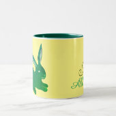 Monogramm Ostersonnengebäck & Eiergebäck Rose Gemu Zweifarbige Tasse (Mittel)