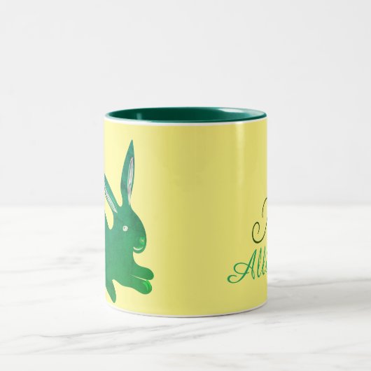 Monogramm Ostersonnengebäck & Eiergebäck Rose Gemu Zweifarbige Tasse (Mittel)