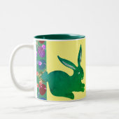 Monogramm Ostersonnengebäck & Eiergebäck Rose Gemu Zweifarbige Tasse (Links)