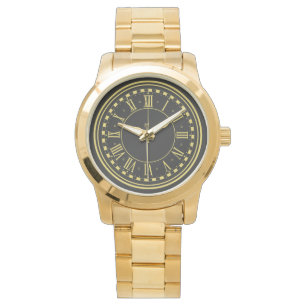 Monogramm Oversifiziertes Unisex Gold Armbanduhr