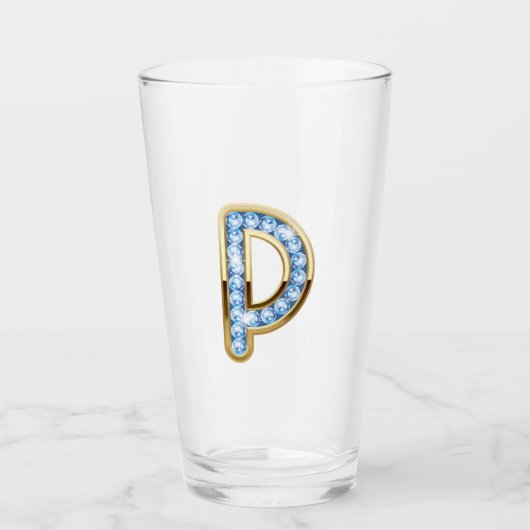 Monogramm P - 16 oz Glas (Vorderseite)
