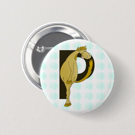 Monogramm P Flexible Foal Personalisiert Button (Vorne & Hinten)