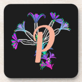 Monogramm P Initial  Bierdeckel Getränkeuntersetzer (Vorderseite)