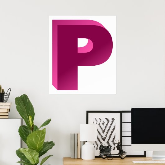 Monogramm P Poster (Heimbüro)