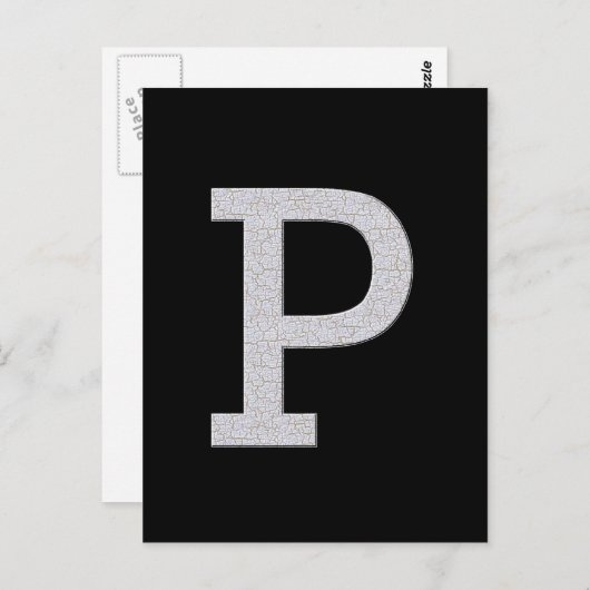 Monogramm P Postkarte (Vorne/Hinten)