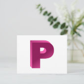 Monogramm P Postkarte (Stehend Vorderseite)