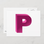 Monogramm P Postkarte (Vorne/Hinten)