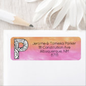 Monogramm "P" Winkelbuchstabe Orange Pink Farbe (Insitu)