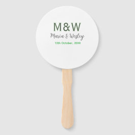 Monogramm Paar graugrüne moderne romantische Datum Fächer