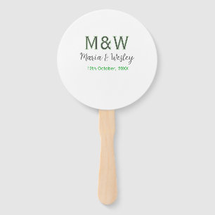 Monogramm Paar graugrüne moderne romantische Datum Fächer