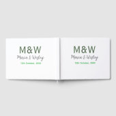 Monogramm Paar graugrüne moderne romantische Datum Gästebuch (Voll)