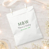 Monogramm Paar graugrüne moderne romantische Datum Geschenktütchen (Ausgeschnitten)