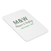 Monogramm Paar graugrüne moderne romantische Datum Magnet (Rechte Seite)