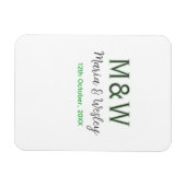Monogramm Paar graugrüne moderne romantische Datum Magnet (Horizontal)