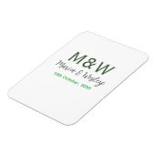 Monogramm Paar graugrüne moderne romantische Datum Magnet (Linke Seite)