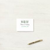 Monogramm Paar graugrüne moderne romantische Datum Post-it Klebezettel (Auf Schreibtisch)