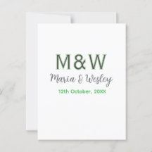 Monogramm Paar graugrüne moderne romantische Datum