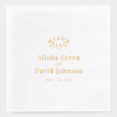 Monogramm Paare Name Custom Wedding Servietten Mit Folie (Vorderseite)