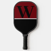 Monogramm-Paddel für Garnet und Schwarze Uni Pickleball Schläger (Rückseite)