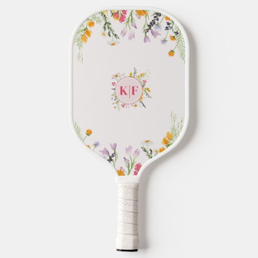 Monogramm-Paddel für wild lebende Blume Pickleball Schläger (Rückseite)
