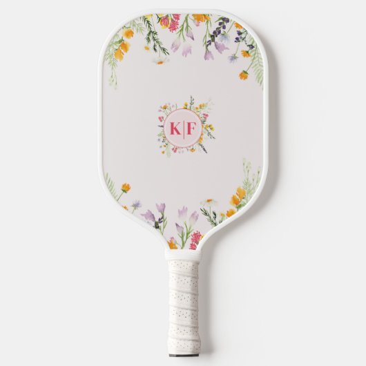 Monogramm-Paddel für wild lebende Blume Pickleball Schläger (Vorderseite)
