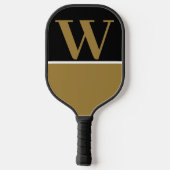 Monogramm-Paddel-Gold-Schwarze Uni Pickleball Schläger (Rückseite)