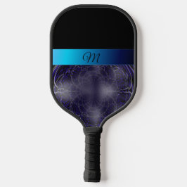 Monogramm-Paddel mit blauem Fraktal Pickleball Schläger