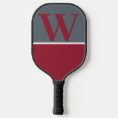 Monogramm-Paddel mit roter und grauer Uni Pickleball Schläger (Rückseite)