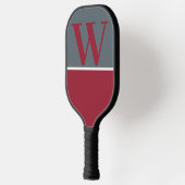 Monogramm-Paddel mit roter und grauer Uni Pickleball Schläger (Links)