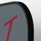 Monogramm-Paddel mit roter und grauer Uni Pickleball Schläger (Linke Seite)