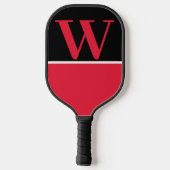 Monogramm-Paddel mit roter und schwarzer Uni Pickleball Schläger (Rückseite)