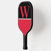 Monogramm-Paddel mit roter und schwarzer Uni Pickleball Schläger (Links)